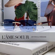 C DE RECTANGULAR FRAME SUNGLASSES 518454 IN METAL