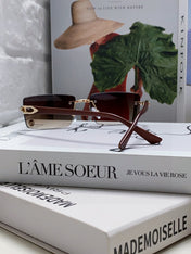 C DE RECTANGULAR FRAME SUNGLASSES 555890 IN METAL AND ACETATE