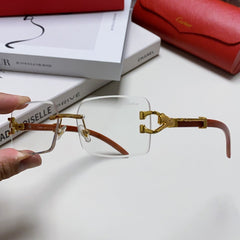 PANTHÈRE RECTANGULAR FRAME SUNGLASSES 555891 IN METAL AND WOODEN