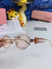 LOGO SUNGLASSES 560864 IN PINK CLEAR ACETATE GOLD METAL