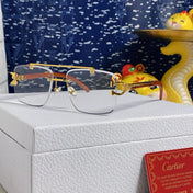 C DE SQUARE FRAME SUNGLASSES 522656 IN METAL AND WOODEN