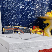 PANTHÈRE SQUARE FRAME SUNGLASSES 559671 IN METAL AND WOODEN