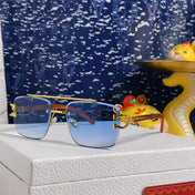 PANTHÈRE SQUARE FRAME SUNGLASSES 559671 IN METAL AND WOODEN