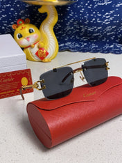 C DE SQUARE FRAME SUNGLASSES 522656 IN METAL AND WOODEN