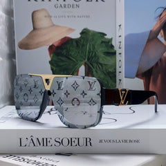 EVIDENCE SUNGLASSES 574717 IN BLACK ACETATE MONOGRAM ON LENS