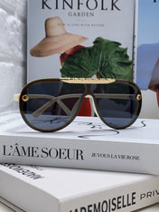 BLACKWOOD SUNGLASSES 567458 IN IVORY ACETATE GOLD METAL