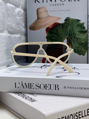 BLACKWOOD SUNGLASSES 567458 IN IVORY ACETATE GOLD METAL