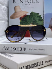 BLACKWOOD SUNGLASSES 567459 IN YELLOW HAVANA ACETATE GOLD METAL