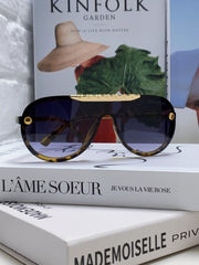 BLACKWOOD SUNGLASSES 567459 IN YELLOW HAVANA ACETATE GOLD METAL