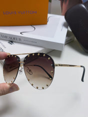 PARTY PILOT SUNGLASSES 567464 IN GOLD METAL BROWN SMOKE LENSES