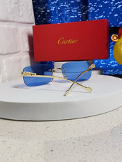 PANTHÈRE RIMLESS RECTANGULAR FRAME SUNGLASSES 531822 IN METAL