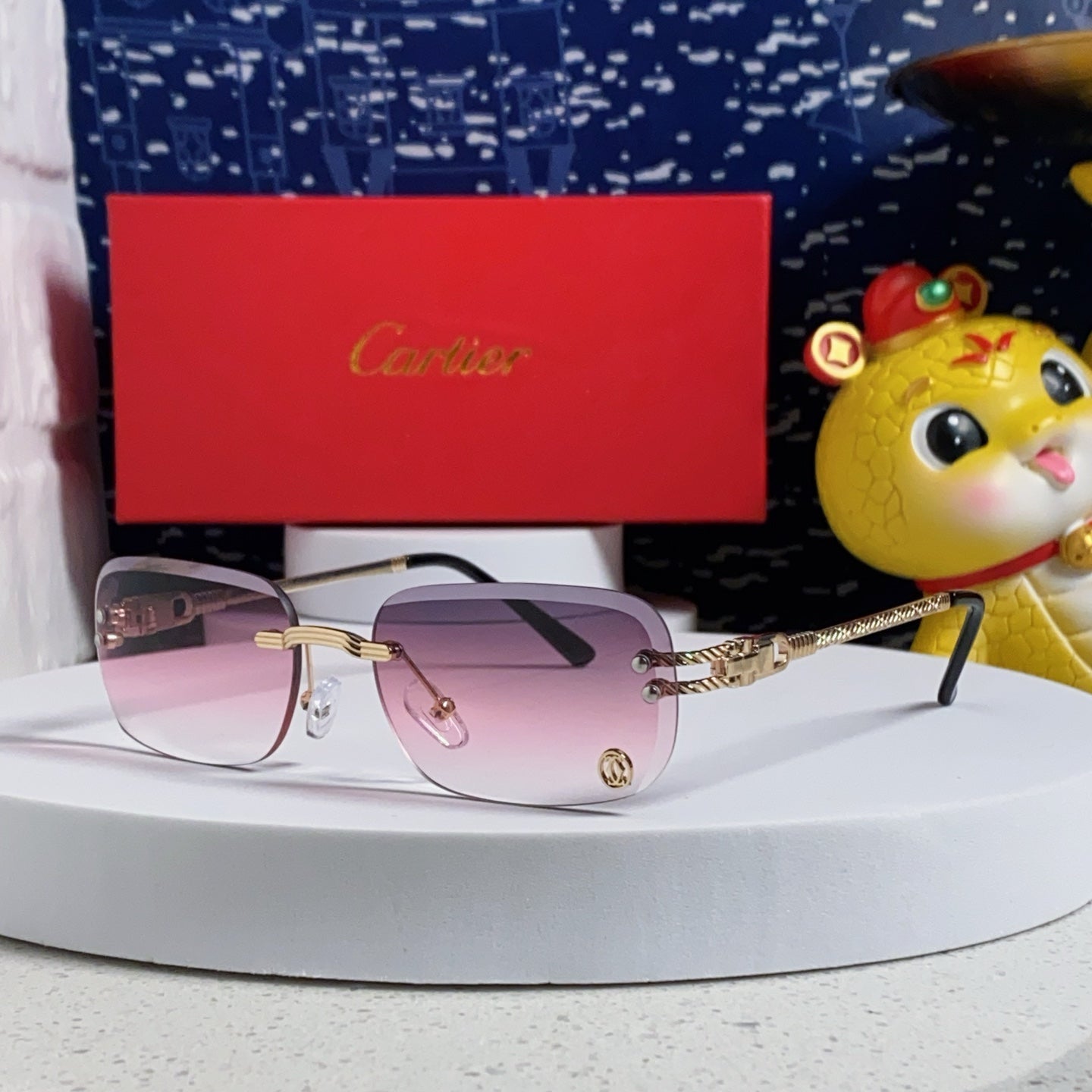 SIGNATURE C DE RECTANGULAR FRAME SUNGLASSES 533233 IN METAL