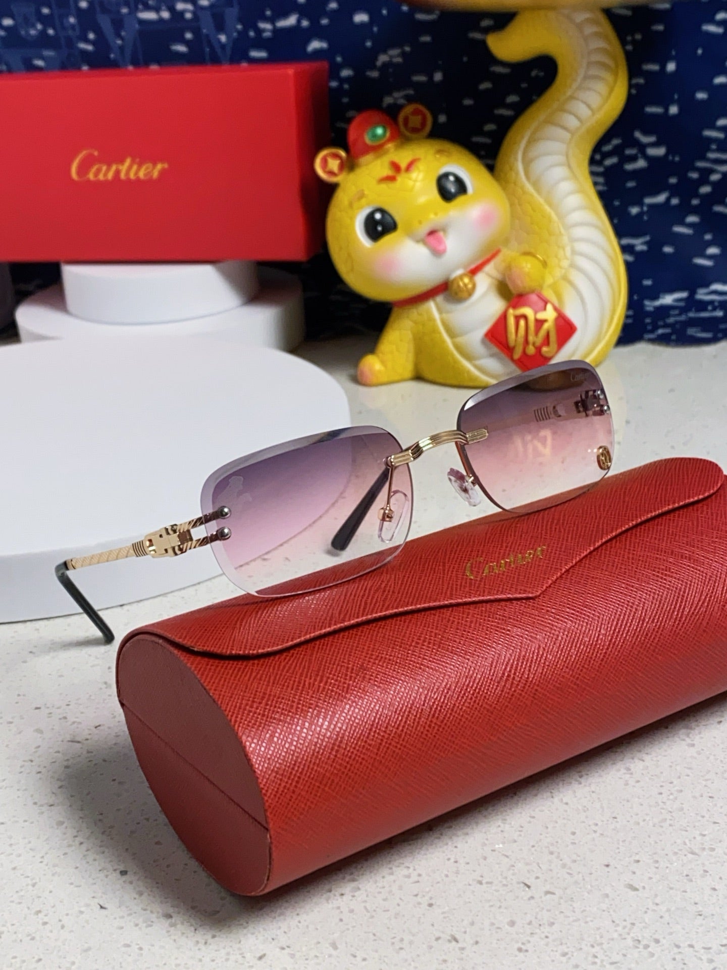 SIGNATURE C DE RECTANGULAR FRAME SUNGLASSES 533233 IN METAL