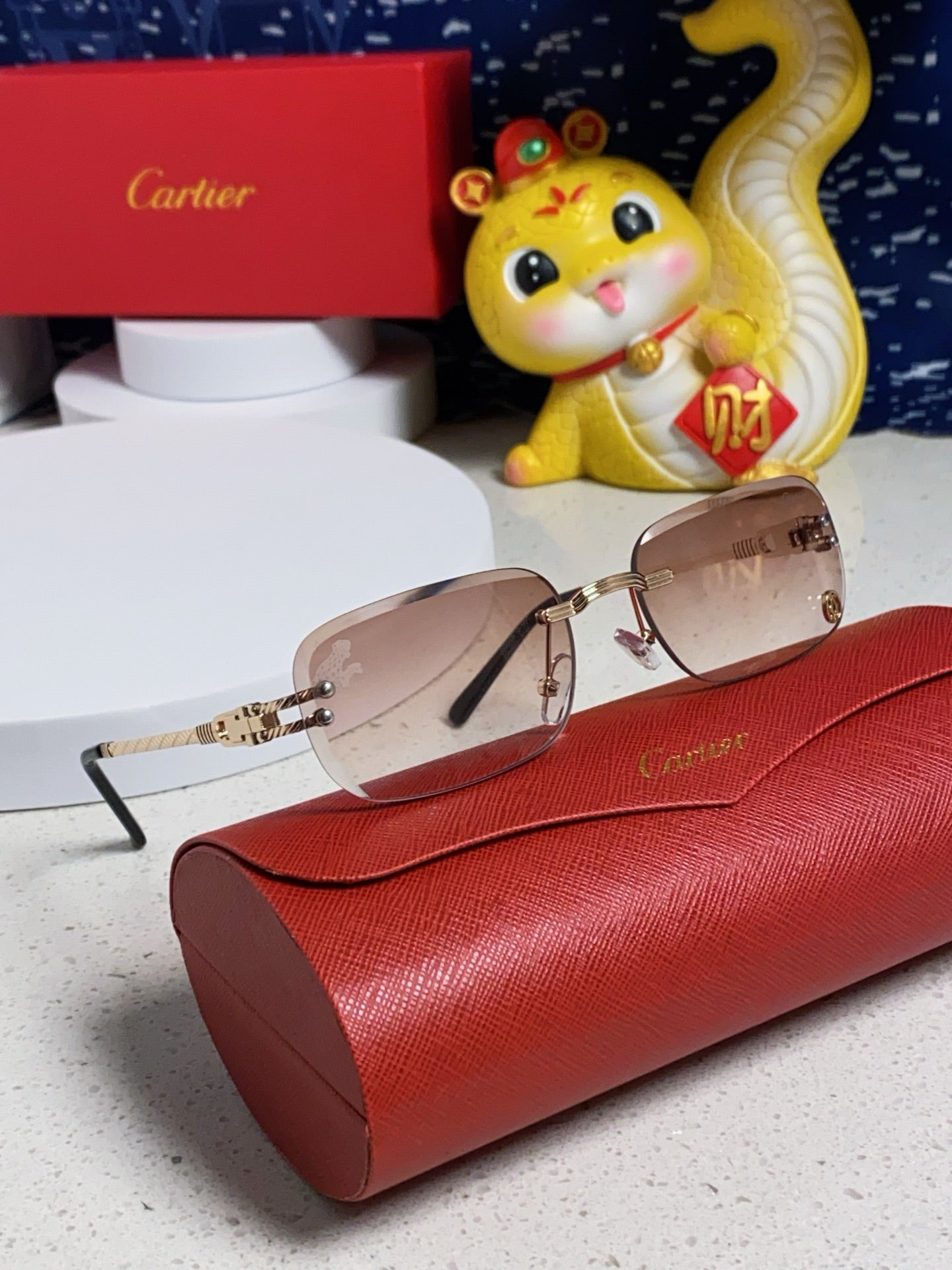 SIGNATURE C DE RECTANGULAR FRAME SUNGLASSES 533233 IN METAL