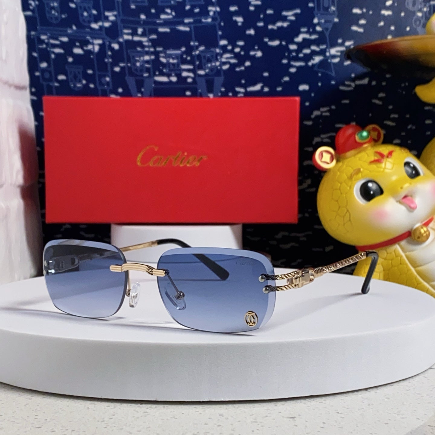 SIGNATURE C DE RECTANGULAR FRAME SUNGLASSES 533233 IN METAL