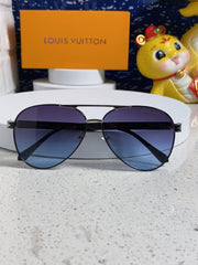 PILOT SUNGLASSES 571633 IN SILVER METAL GREY SMOKE LENSES MONOGRAM LOGO