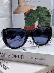 ICON CAT EYE SUNGLASSES 570249 IN BLACK ACETATE