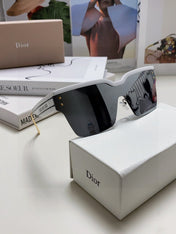 OBLIQUE SUNGLASS 571600 IN WHITE METAL BLACK MIRROR LENSES