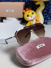 RUNWAY SUNGLASSES 571638 IN GOLD METAL BROWN SMOKE LENSES