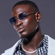 C DE RECTANGULAR RIMLESS FRAME SUNGLASSES  575769 IN METAL