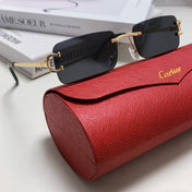 C DE RECTANGULAR RIMLESS FRAME SUNGLASSES  575769 IN METAL