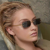 SIGNATURE C DE RECTANGULAR FRAME SUNGLASSES 575776 IN METAL