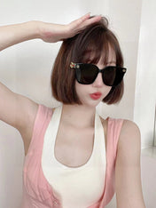 EMBOSSED LOGO BUTTERFLY FRAME SUNGLASSES 576876 IN ACETATE