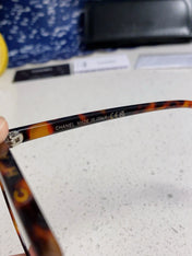 CAT EYE SUNGLASSES CH3393 IN HAVANA ACETATE CLEAR LENSES