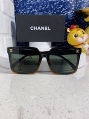 SQUARE SUNGLASSES 641808 IN BLACK OMBRE ORANGE ACETATE GOLD CHAIN