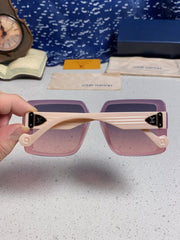 SQUARE SUNGLASSES 571653 IN PINK CLEAR ACETATE