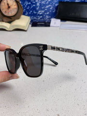 SQUARE SUNGLASSES 632032 IN BLACK ACETATE SILVER METAL