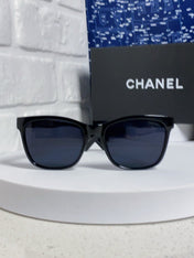 SQUARE SUNGLASSES 3392 IN BLACK ACETATE BLACK LENSES