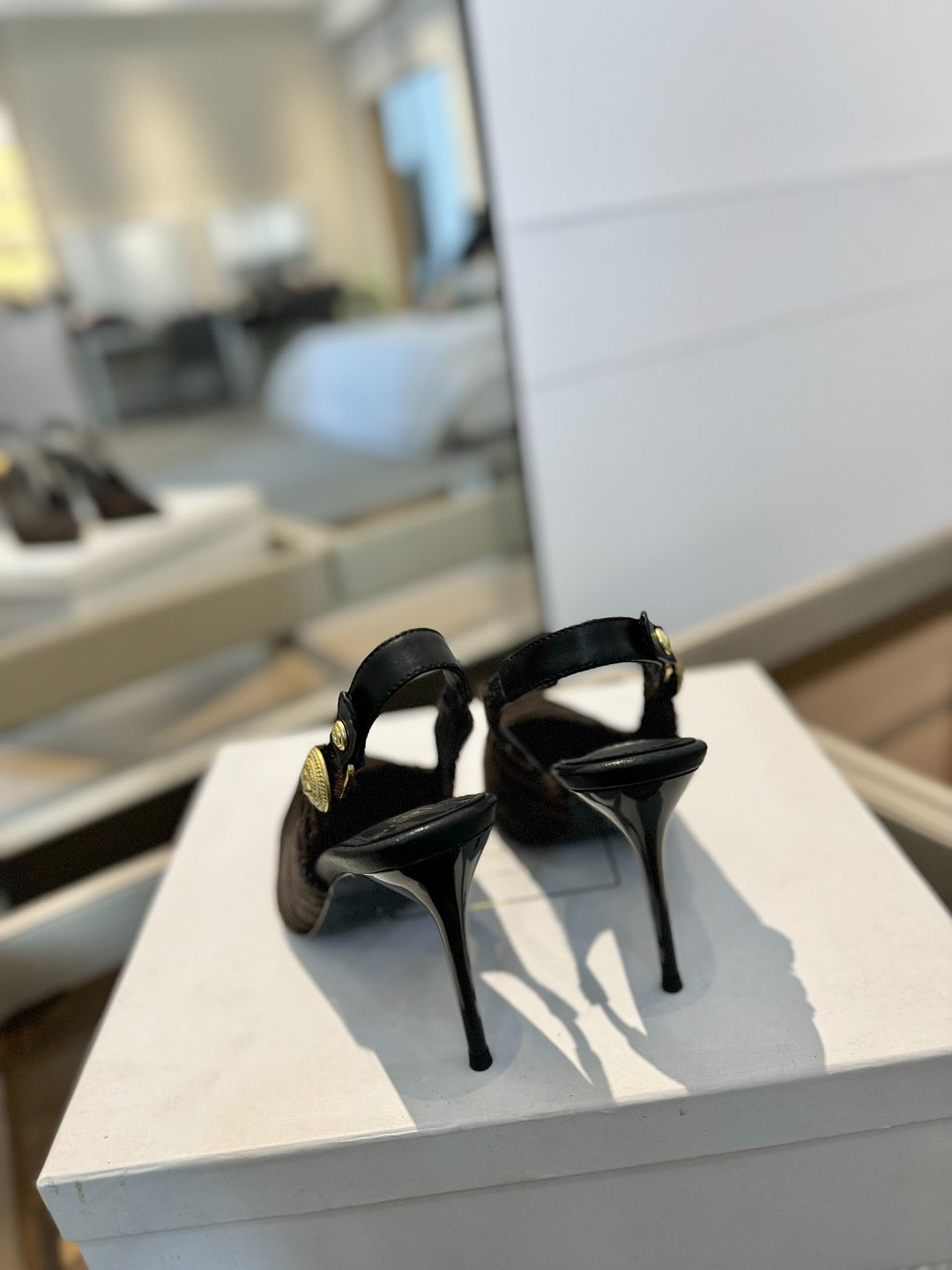 BALMAIN 25S SLINGBACK EVA 95MM IN BROWN AND BLACK ZEBRA PRINT CALFSKIN