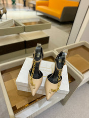 BALMAIN 25S SYNC STILETTOS WITH POINTED TOE 95MM IN BEIGE CALFSKIN