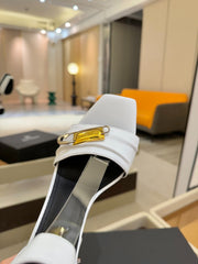 BALMAIN 25S WEDGE HEELS 100MM IN WHITE CALFSKIN