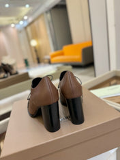 BURBERRY 26S LACE-UP HIGH HEELS 95 MM IN DARK BROWN CALFSKIN