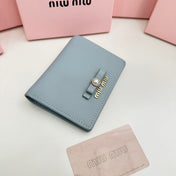 SMALL WALLET 11 IN BLUE PASTEL CALFSKIN
