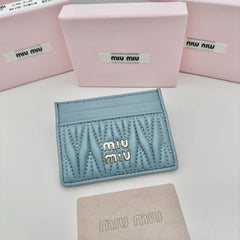 SMALL CARDHOLDER 10 IN BLUE PASTEL LAMBSKIN