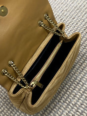LOULOU SMALL 25 IN PEANUT BROWN SUEDE COPPER HARDWARE