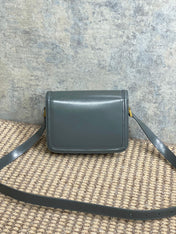 SOLFERINO SMALL SATCHEL 19 IN DARK GREY CALFSKIN GOLD HARDWARE