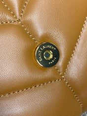 PUFFER SMALL 29 IN BRONZE BROWN LAMBSKIN GOLD HARDWARE