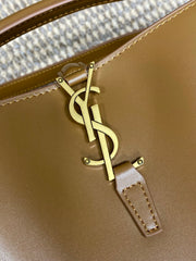 LE 37 SMALL BUCKET BAG 20 IN TORTILLA BROWN CALFSKIN GOLD HARDWARE