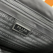 PRA 26 SHOULDER BAG IN BLACK RE-NYLON AND SAFFIANO LEATHER