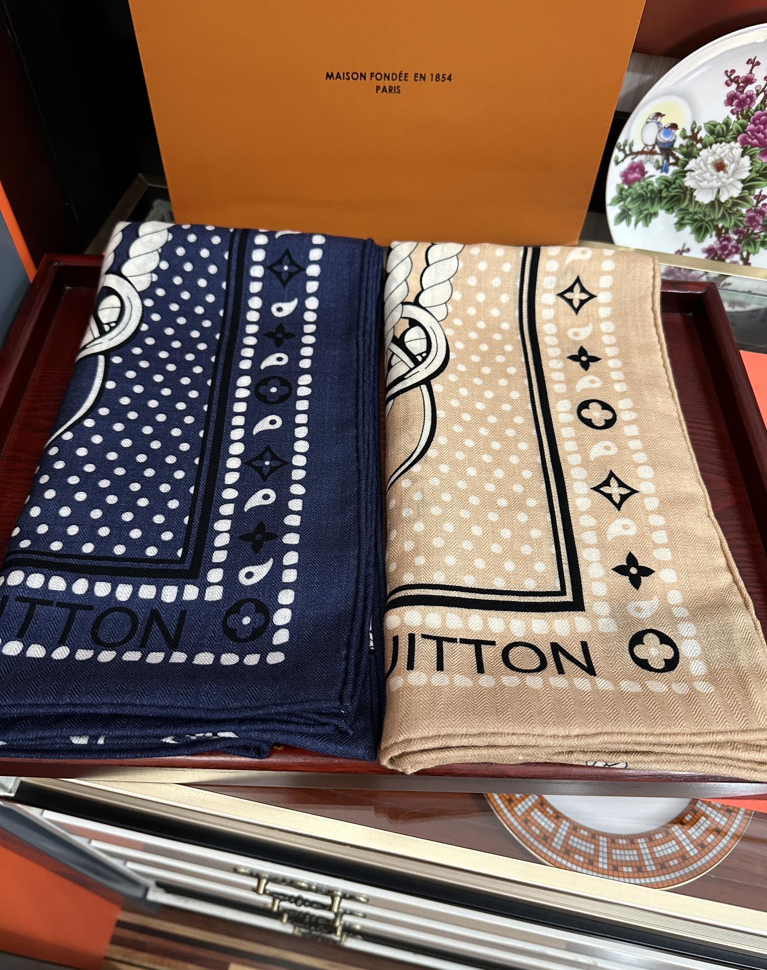 SAILOR BANDANA SQUARE IN MARINE BLUE SILK SCARF 140 CM