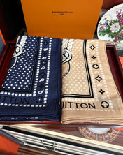 SAILOR BANDANA SQUARE IN MARINE BLUE SILK SCARF 140 CM