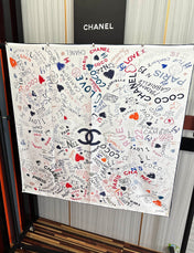 CHANEL 25S SCARF 90 IN SILK 738420