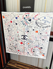 CHANEL 25S SCARF 90 IN SILK 738420