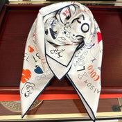 CHANEL 25S SCARF 90 IN SILK 738420