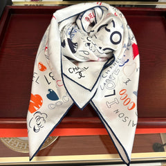 CHANEL 25S SCARF 90 IN SILK 738420