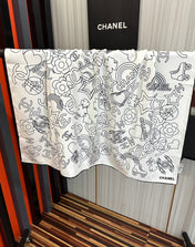 CHANEL 25S SCARF 90 IN SILK 738437